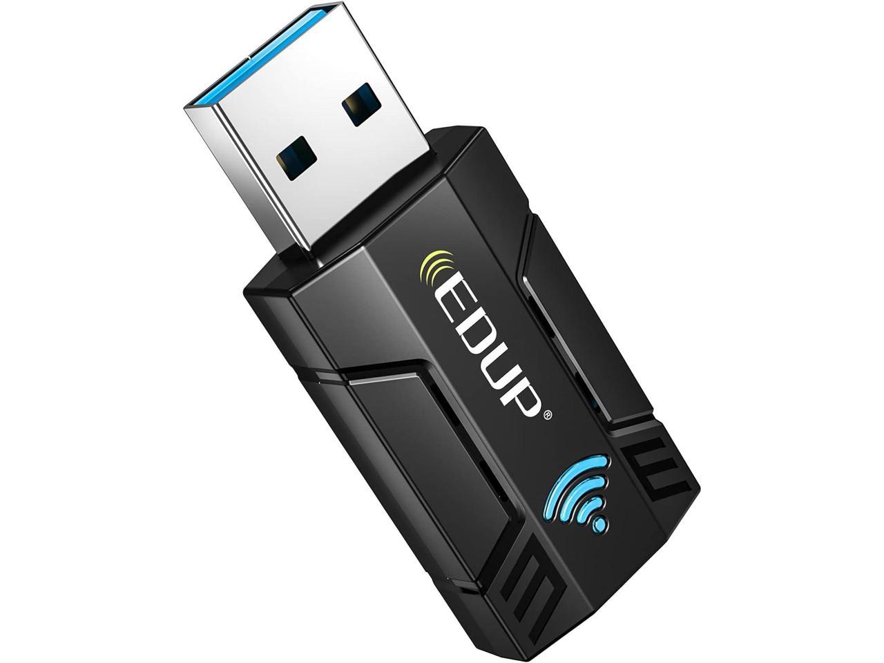EDUP AC 1300Mbps USB WiFi Adapter for PC USB 3.0 Wireless Dongle, 5Ghz /2.4Ghz Dual Band 802.11ac Network Adapter for Desktop Laptop,Built-in Antenna Supports Windows 10/8/7/XP/Vista/Mac10.6~10.15 -