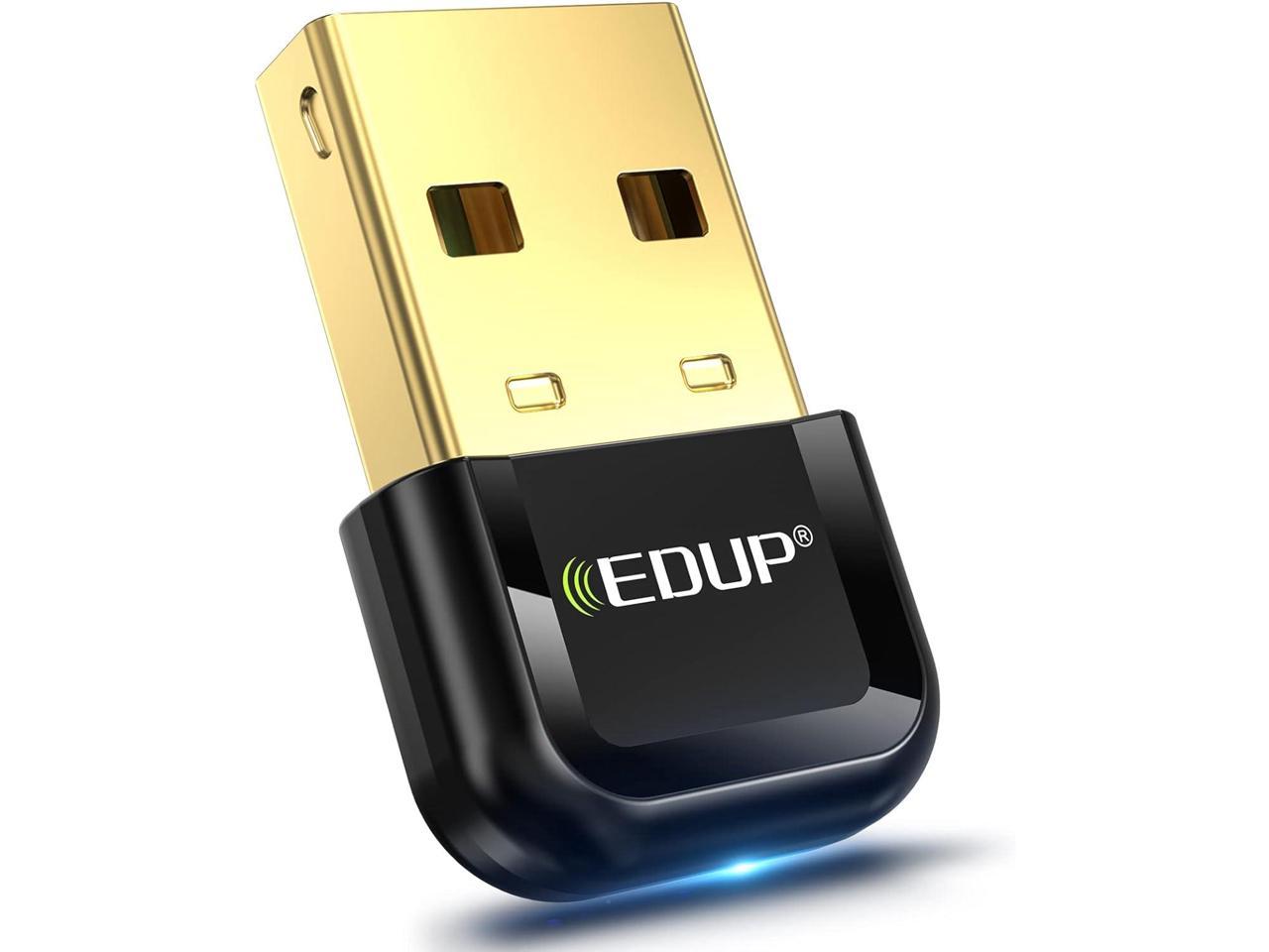 USB Bluetooth 5.3 Adapter for PC, EDUP USB Bluetooth Dongle Receiver Support Windows 11/10/8.1 Plug and Play for Desktop, Laptop, Mouse, Keyboard, Printers, Headsets, Speakers, PS4/ Xbox Controllers