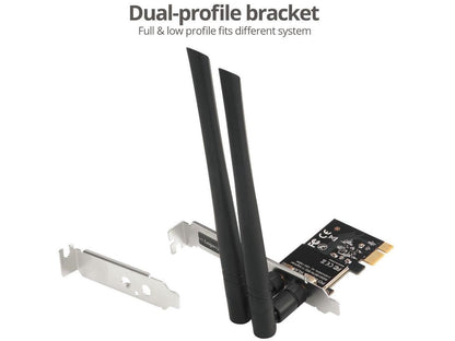 SIIG Wireless 2T2R Dual Band WiFi Ethernet PCIe Card AC1200 LB-WR0011-S1