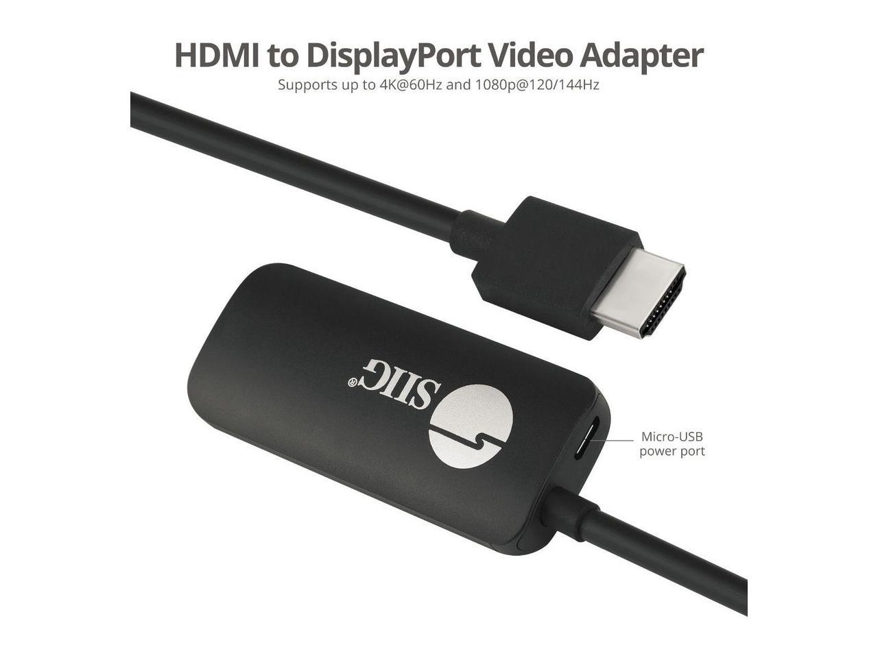 Siig Hdmi To Displayport 1.2 4K 60Hz Converter Adapter