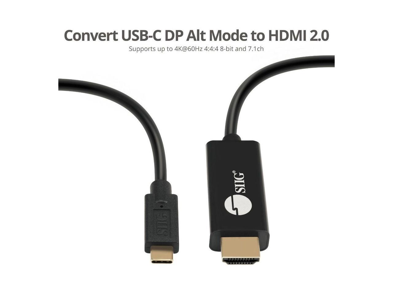 Siig Usb-C To 4K60hz Hdr Hdmi 2.0 Active Cable - 2M