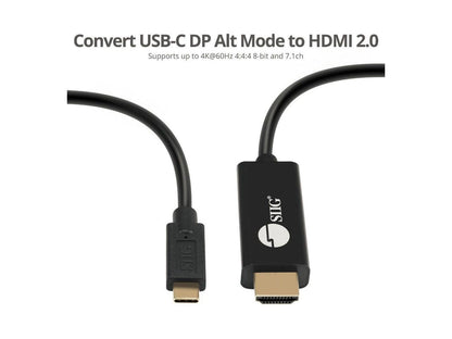 Siig Usb-C To 4K60hz Hdr Hdmi 2.0 Active Cable - 2M