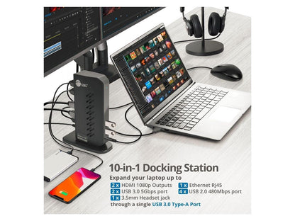 SIIG AC JUDK0L11S1 Dual Video Full HD HDMI Video Docking Station Brown Box