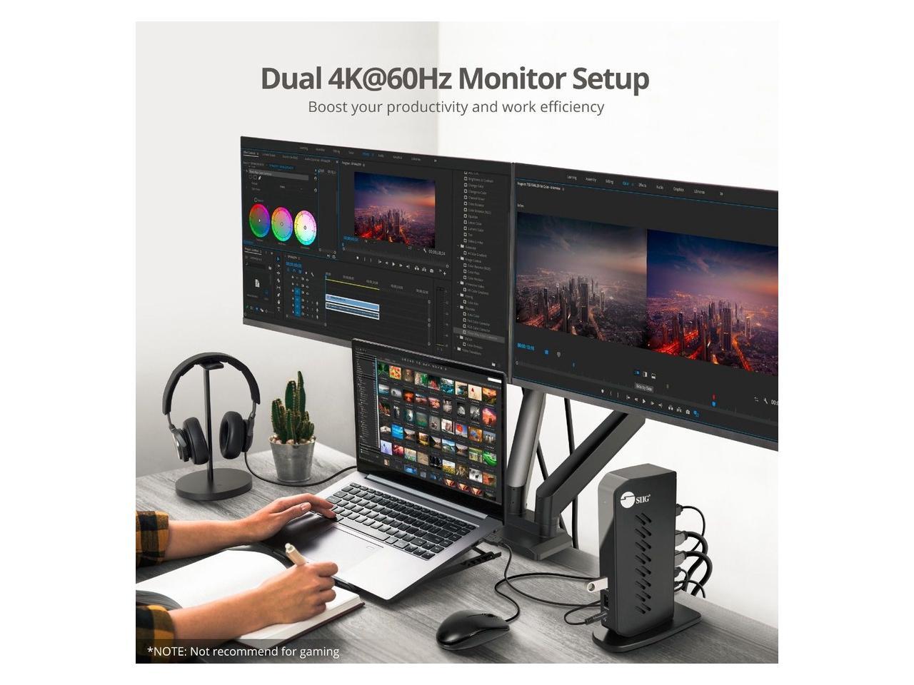 SIIG AC JUDK0H11S1 Universal Hybrid Dual 4K Video Docking Station TypeC TB3