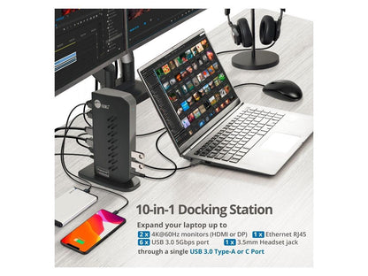 SIIG AC JUDK0H11S1 Universal Hybrid Dual 4K Video Docking Station TypeC TB3