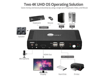 SIIG AC CEKV0811S1 2Port HDMI20 Video Console KVM Switch with USB20