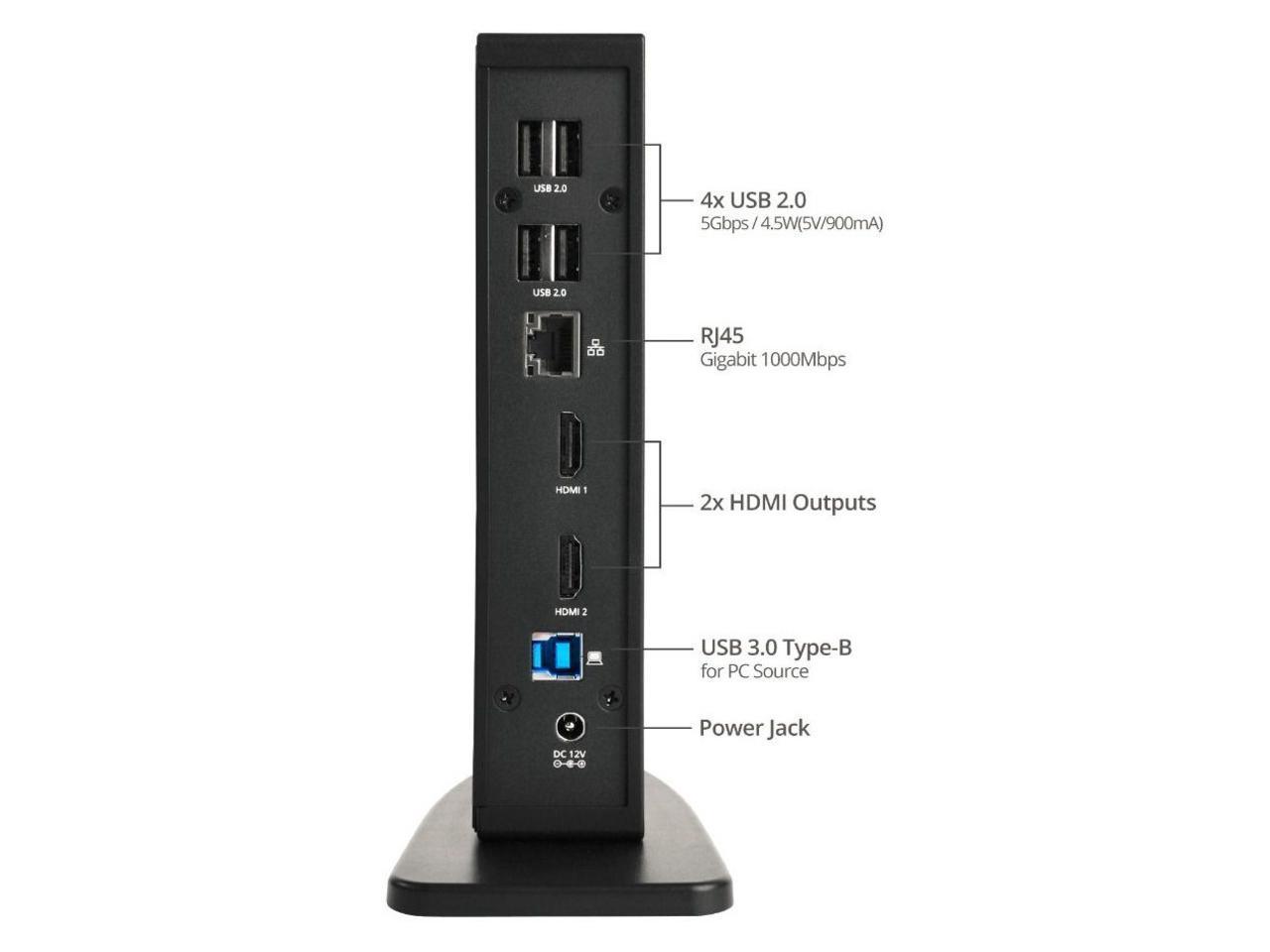 SIIG AC JUDK0L11S1 Dual Video Full HD HDMI Video Docking Station Brown Box