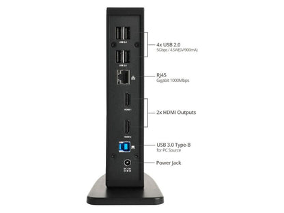 SIIG AC JUDK0L11S1 Dual Video Full HD HDMI Video Docking Station Brown Box