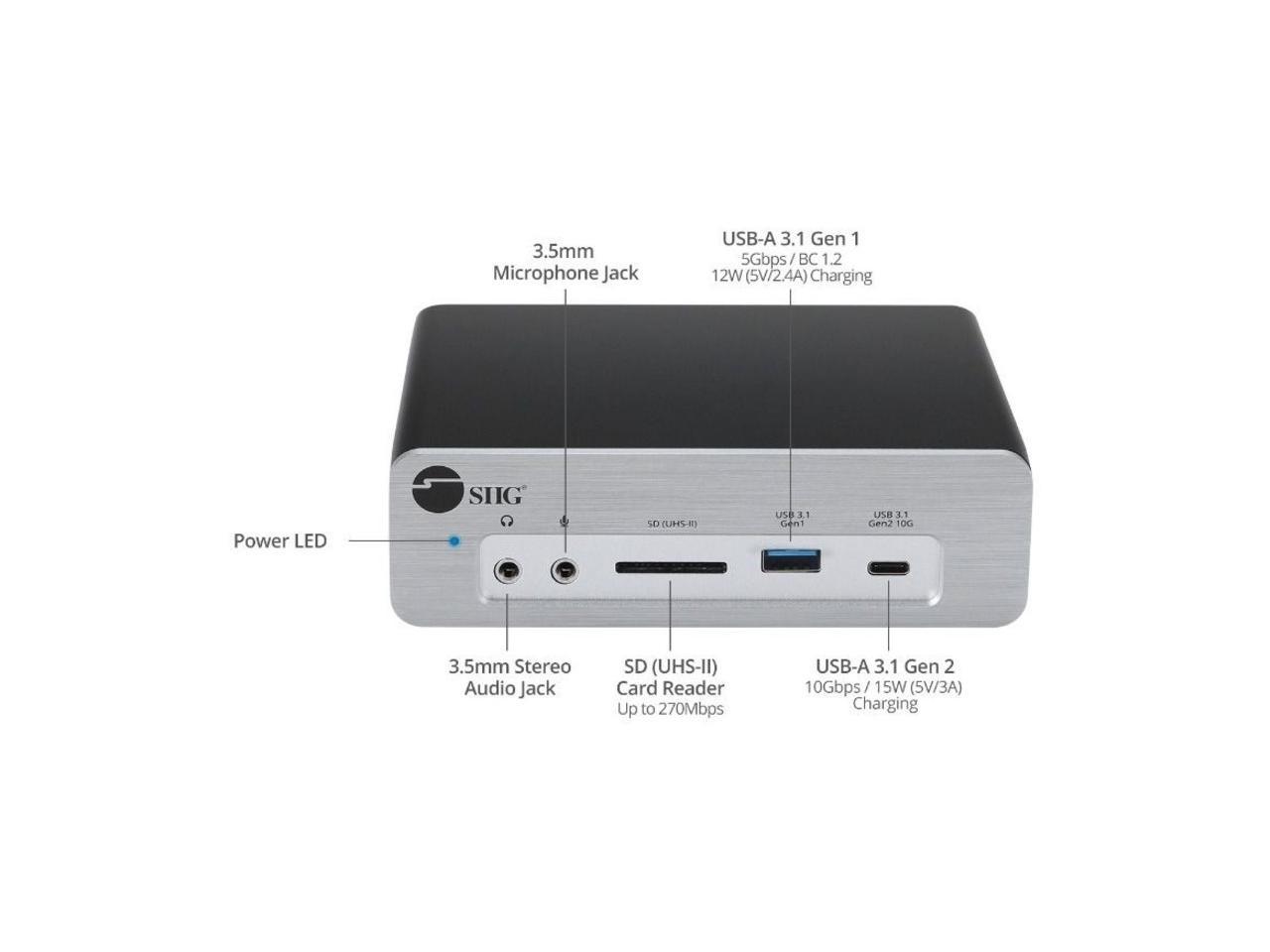 SIIG AC JUDK0K11S1 Thunderbolt3 DP14 Docking Station w Dual M2 NVMe SSDPD