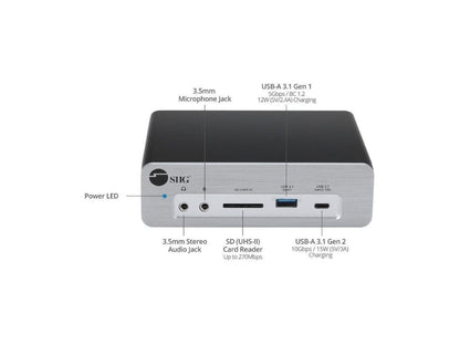 SIIG AC JUDK0K11S1 Thunderbolt3 DP14 Docking Station w Dual M2 NVMe SSDPD