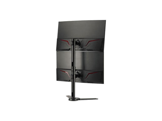 Freestanding Adjusting Vertical Dual Monitor Steel Stand 17" to 32" - 75x75 100x100 VESA