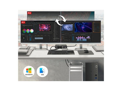 SIIG 2 Port 4K HDMI 2.0 Dual-Head Console KVM Switch with USB 2.0 - Dual 4K Displays , Supports Display Auto Scan