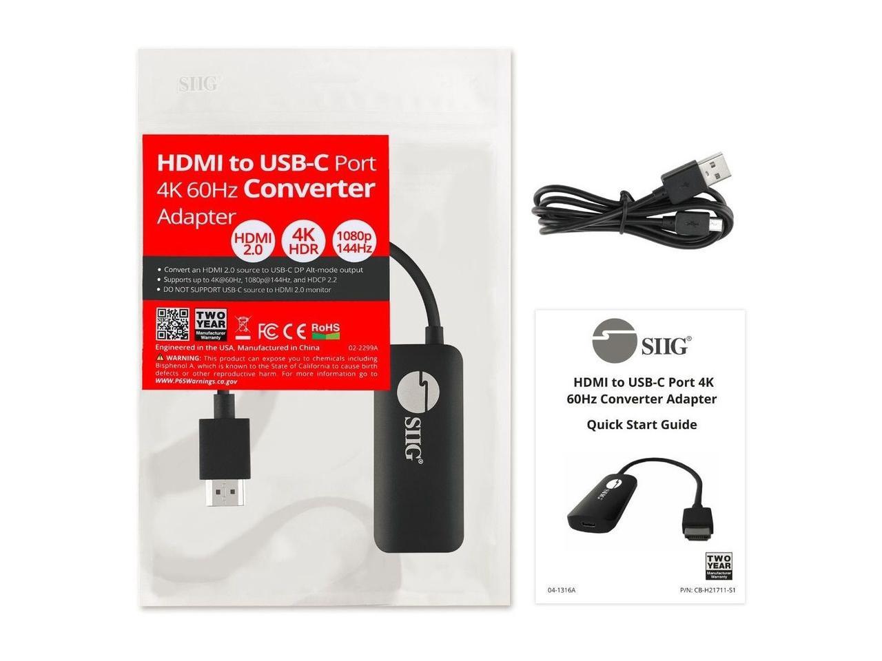 Siig Hdmi To Usb-C Port 4K 60Hz Converter Adapter