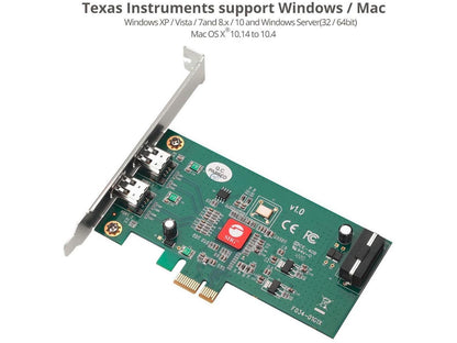 Siig Dual Profile 2 Port Firewire Pcie