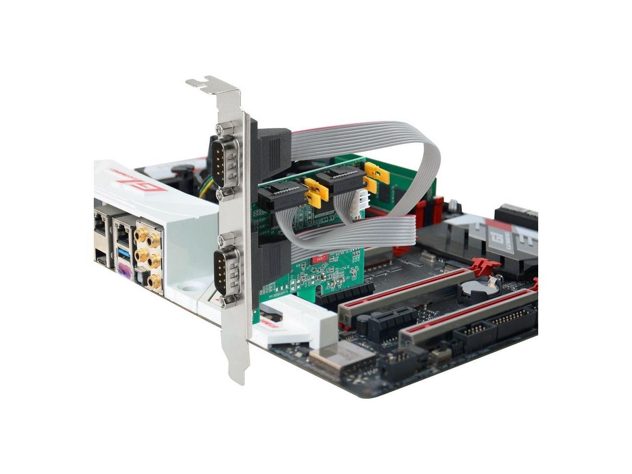 SIIG 2 Port DP Cyber RS-232 2S PCIe Card - 250Kbps - ASIX AX99100 Chipset - PCI Express Base Specification 2.0 Compliant