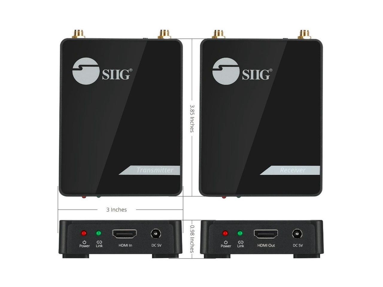 SIIG Dual Antenna 5G Wireless 1080p HDMI Extender with IR 100M CEH26X11S1