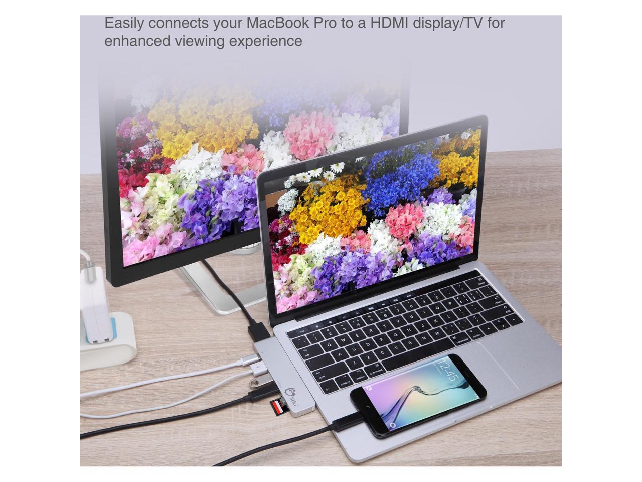 SIIG Thunderbolt 3 USB-C Hub HDMI with Card Reader & PD Adapter - Silver