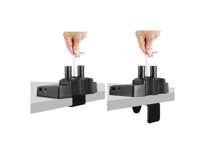SIIG Dual Gas Spring Monitor Arm Desk Mount with 4K Docking Station & PD - Unique Dual Moniter Desk Mount and Docking Station combo design, gives you dual-display visuals and multiple peripheral c