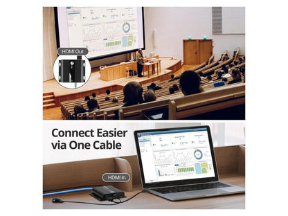 SIIG HDMI 4K30Hz HDbitT over IP Extender - 120m - Extends HDMI audio/video signals up to 120m over cost effective Cat 6/7 cable, while maintaining signal strength and superior audio/video quality, 4K3