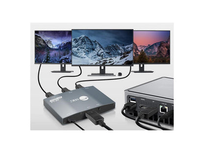 SIIG 1x3 DisplayPort 1.4 to DisplayPort MST Splitter - DP 1.4 MST Video Splitter Hub, Triple DP outputs, Connect up to three DisplayPort displays to single DisplayPort 1.4 output with Multi-Stream Tra