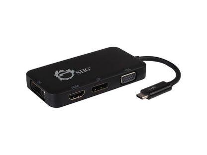 Siig Usb-C To 4-In-1 Multiport Video Adapter - Dvi/Vga/Dp/Hdmi