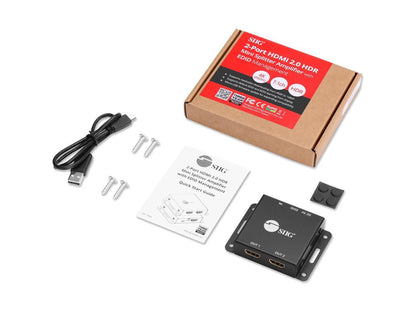 Siig 2-Port Hdmi 2.0 Hdr Mini Splitter Amplifier With Edid Management
