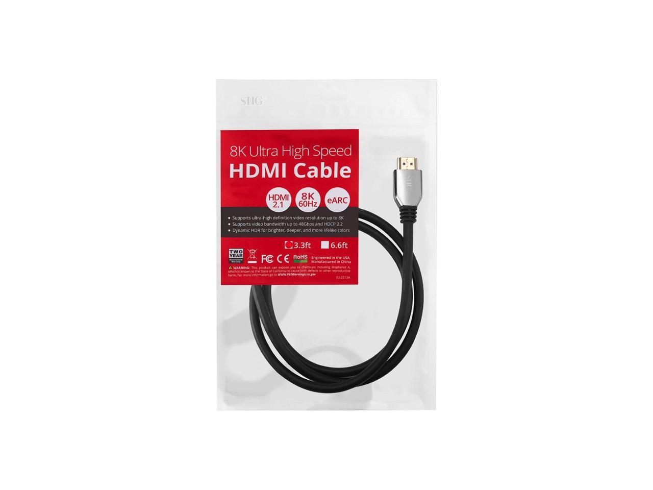 SIIG 8K Ultra High Speed HDMI Cable - 6.6ft