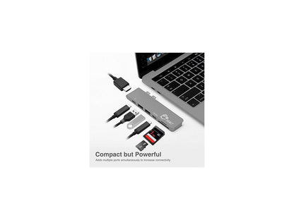 SIIG Thunderbolt 3 USB-C Hub HDMI with Card Reader & PD Adapter - Space Gray