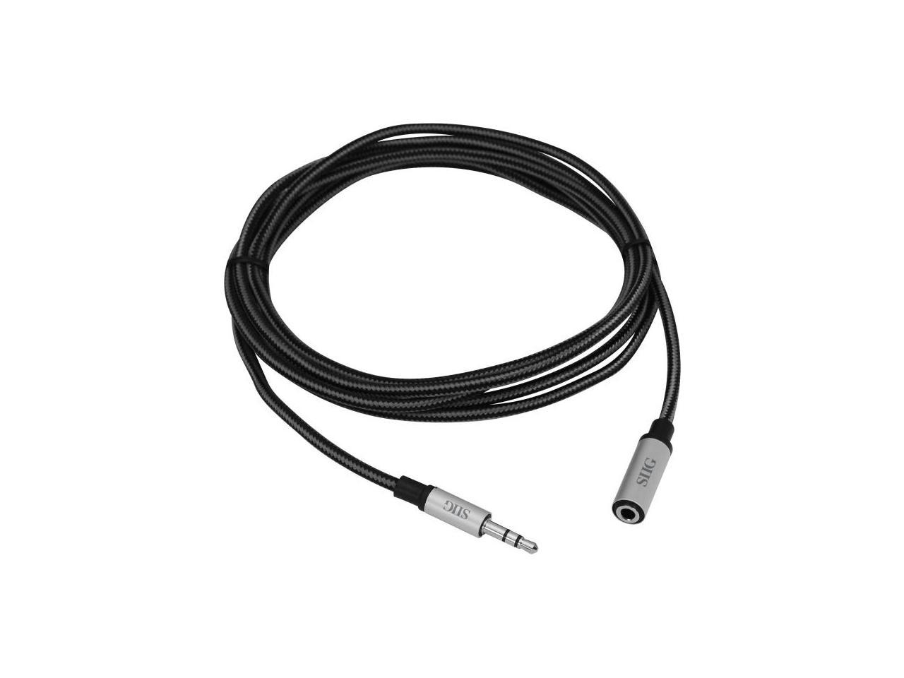 SIIG CB-AU0C12-S1 6.56 ft. Woven Fab Stereo Aux Cable Male to Female