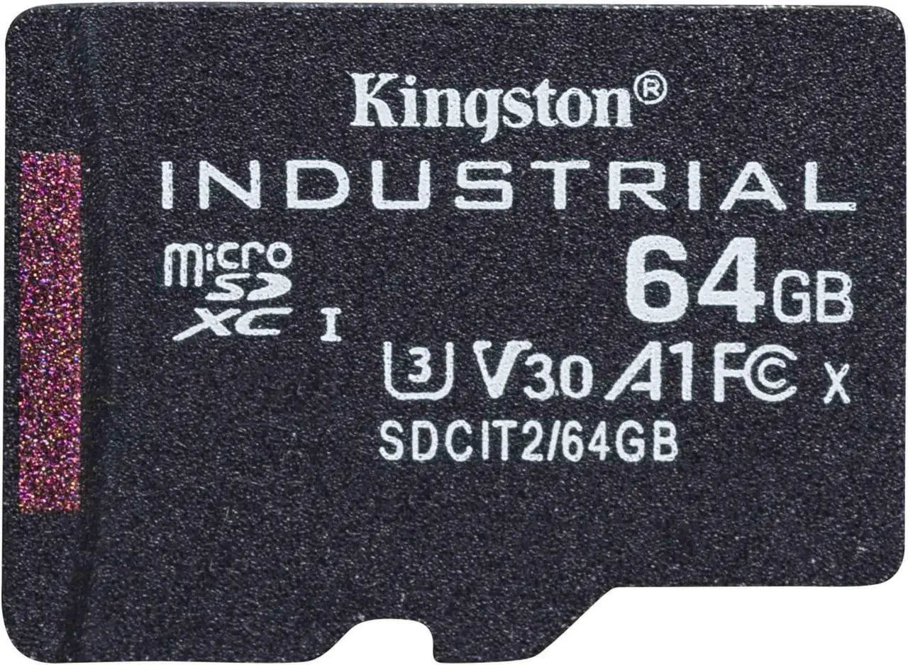 Kingston Industrial 64 GB Class 10-UHS-I (U3) V30 microSDXC - Model SDCIT2/64GBSP