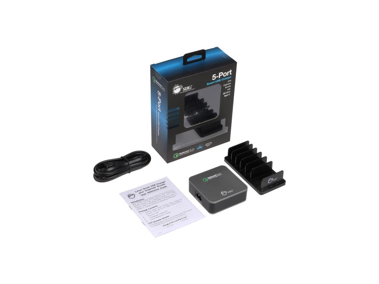 SIIG AC-PW1714-S1 5Port Smart USB Charger Blk