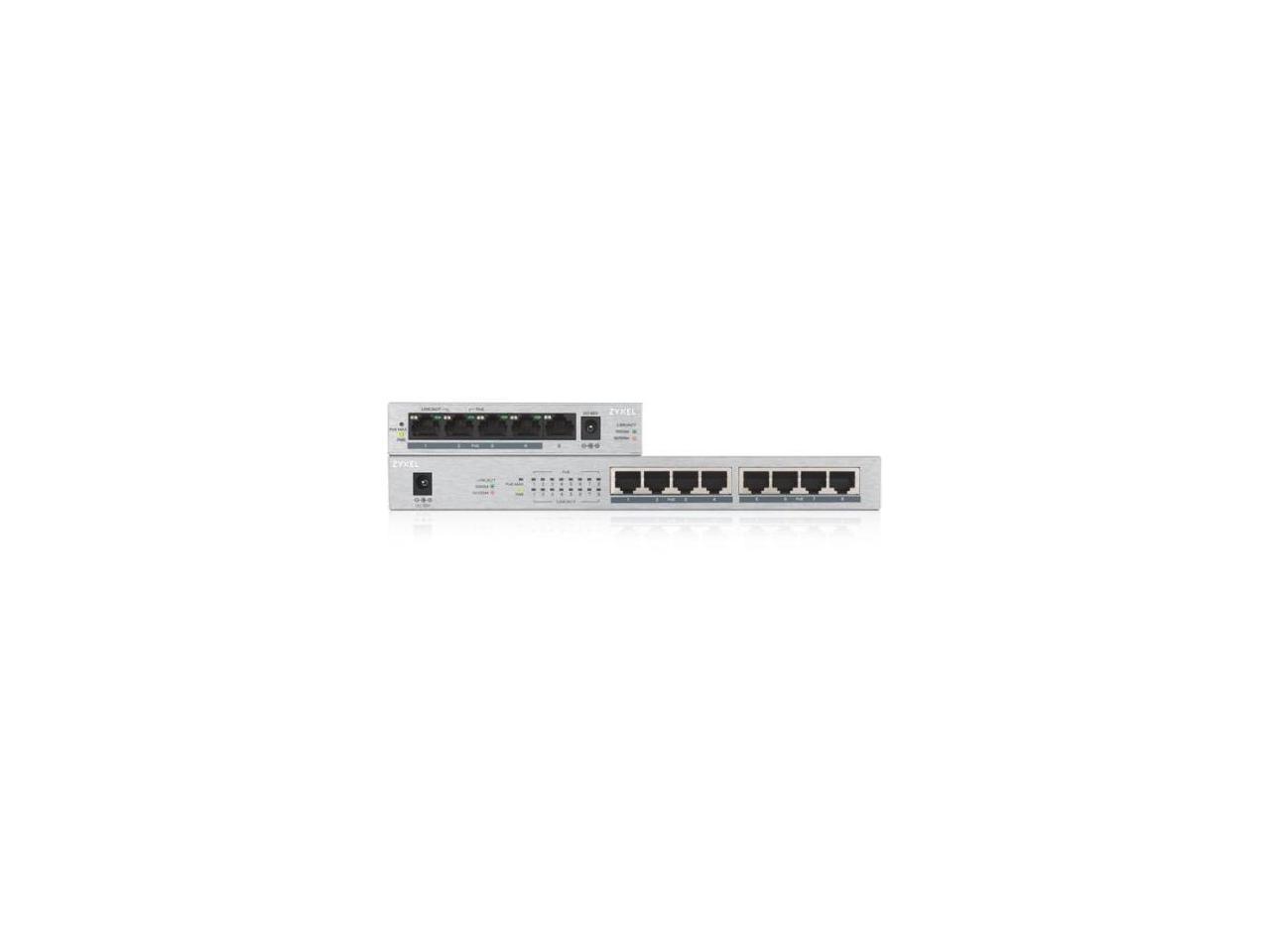 ZYXEL 8-Port GbE Unmanaged PoE Switch - 8 Ports - Manageable - 2 Layer Supported - Twisted Pair - -