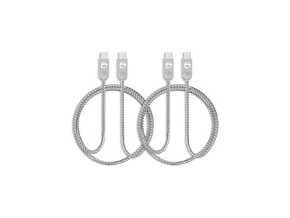 SIIG Zinc Alloy USB-C to USB-C Charging & Sync Braided Cable - 1.65ft, 2-Pack