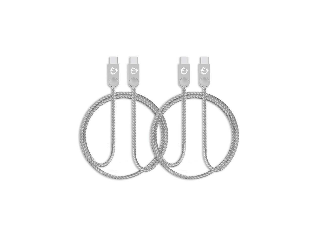 SIIG Zinc Alloy USB-C to USB-C Charging & Sync Braided Cable - 1.65ft, 2-Pack
