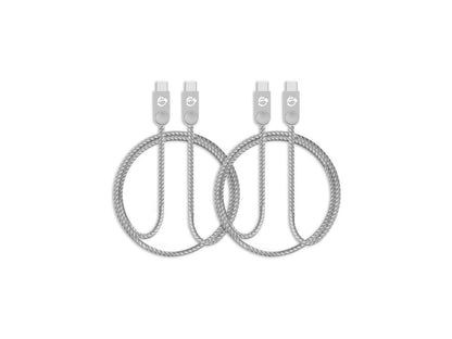 SIIG Zinc Alloy USB-C to USB-C Charging & Sync Braided Cable - 1.65ft, 2-Pack