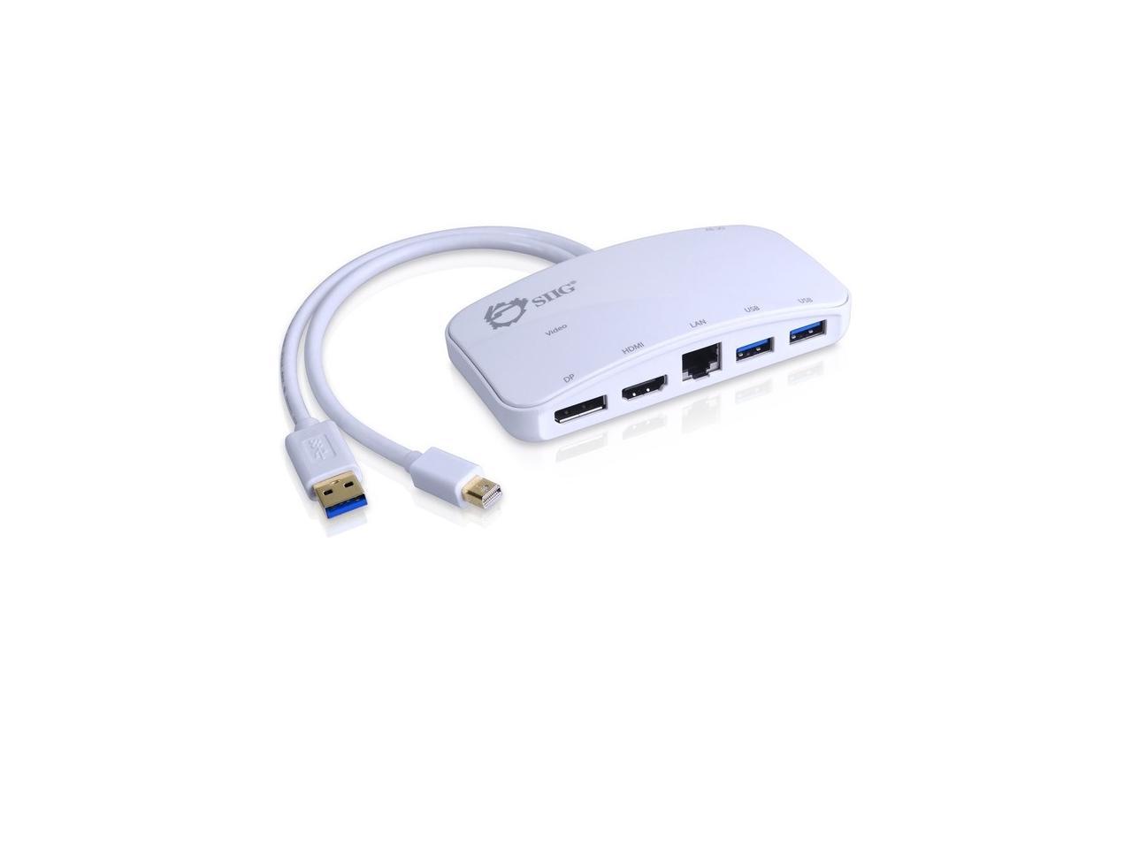 SIIG JU-H30212-S1 MiniDP Video Dock wUSB 3.0 Wht