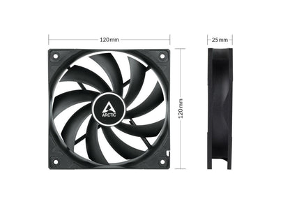 ARCTIC F12 Silent (Black) 120 mm Case Fan Very Cooler Computer 800 RPM PC