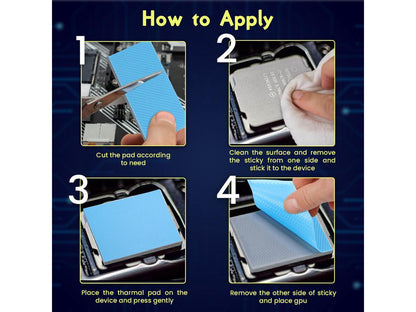 Gelid Solutions GP-Ultimate 15W- Thermal Pad 90x50x1.5mm. Excellent Heat Conduction, Ideal Gap Filler. Easy Installation
