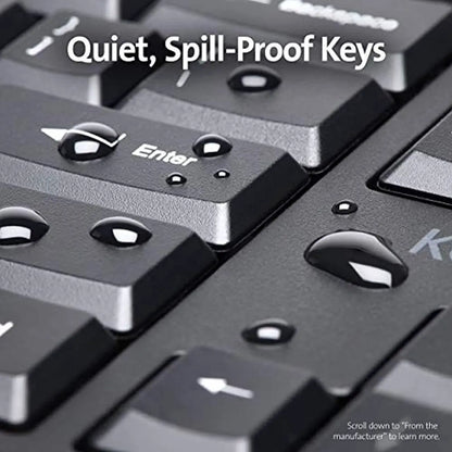 Kensington - Pro Fit Ergo Wireless Keyboard and Mouse, Wireless Keyboard and Mouse - Black - Model K75406US