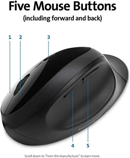 Kensington - Pro Fit Ergo Wireless Keyboard and Mouse, Wireless Keyboard and Mouse - Black - Model K75406US