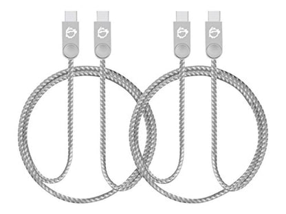 SIIG Zinc Alloy USB-C to USB-C Charging & Sync Braided Cable - 1.65ft, 2-Pack
