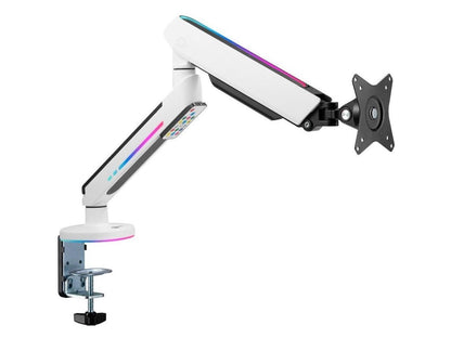 SIIG Single Monitor Desk Mount with Built-in Ambient Relaxing RGB Lights, for 17" to 34" Flat or Curved Screen, Articulating Monitor Stand (CE-MT3J11-S1)