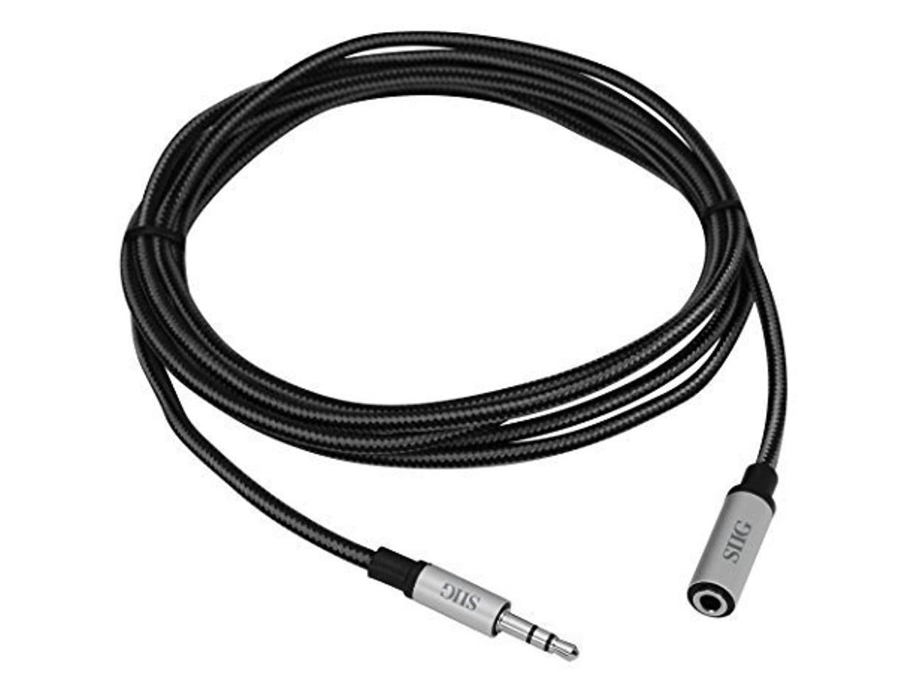 SIIG CB-AU0C12-S1 6.56 ft. Woven Fab Stereo Aux Cable Male to Female