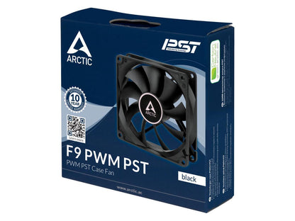 ARCTIC F9 PWM PST 92mm Black Blade Black Frame Case Fan