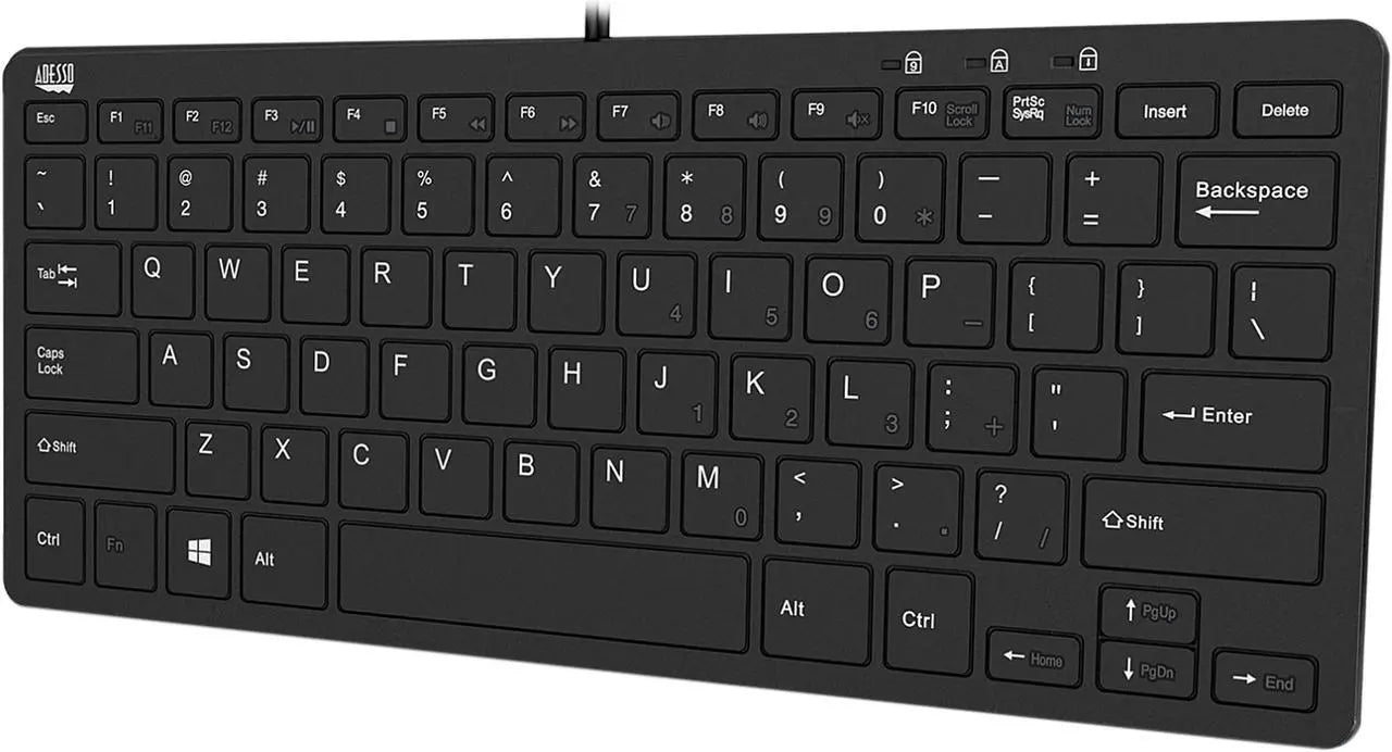 Adesso AKB-510HB SlimTouch 510 Mini Keyboard with USB Hubs - Model AKB-510HB