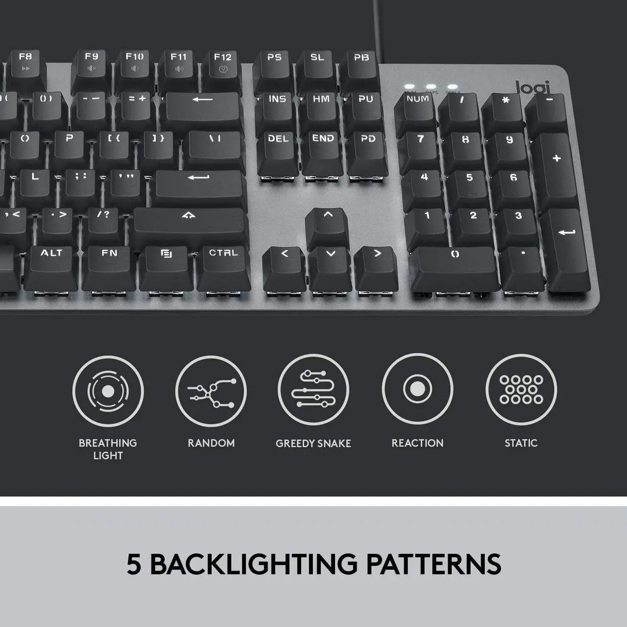 Logitech K845 Mechanical Illuminated Keyboard, Strong Adjustable Tilt Legs, Full Size, Aluminum Top Case, 104 Keys, USB Corded, Windows (TTC Red Switches) - Model  920-009859
