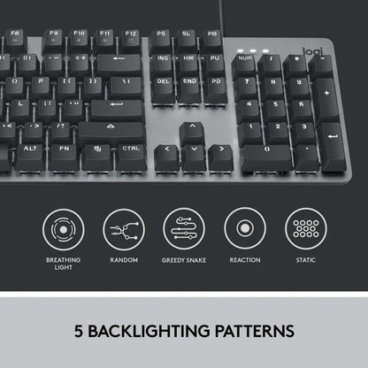 Logitech K845 Mechanical Illuminated Keyboard, Strong Adjustable Tilt Legs, Full Size, Aluminum Top Case, 104 Keys, USB Corded, Windows (TTC Red Switches) - Model  920-009859