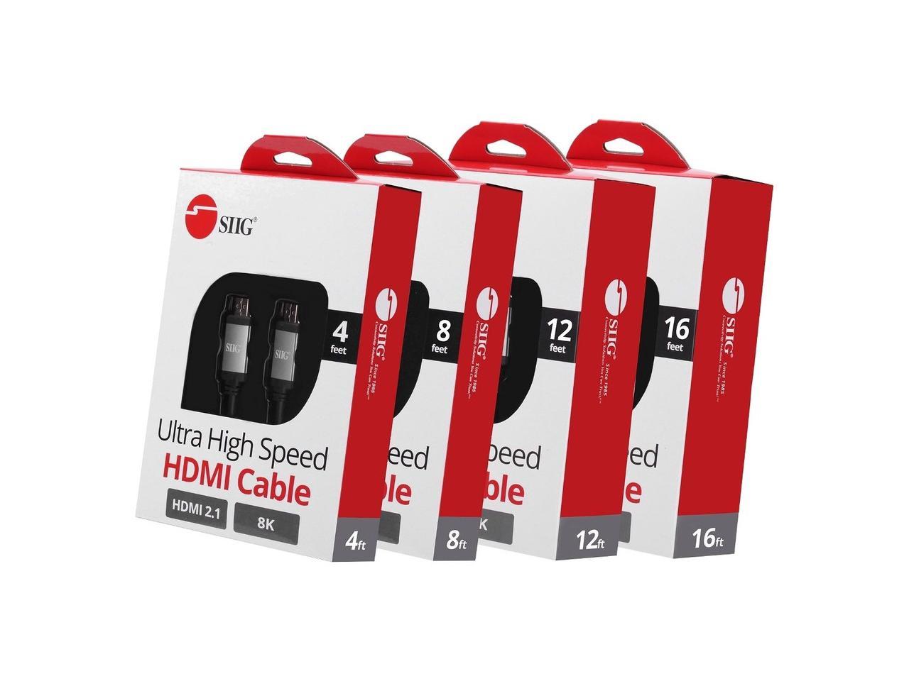 SIIG 4' 8K High Speed HDMI Cable 48GBPS Bandwidth