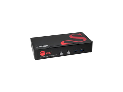 SIIG 2-Port HDMI 2.0 4K HDR Smart Console KVM Switch with USB 3.0 Multimedia Ports