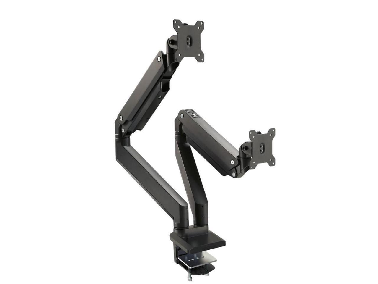 SIIG Dual Monitor Heavy-Duty Premium Aluminum Gas Spring Desk Mount CEMT3011S1